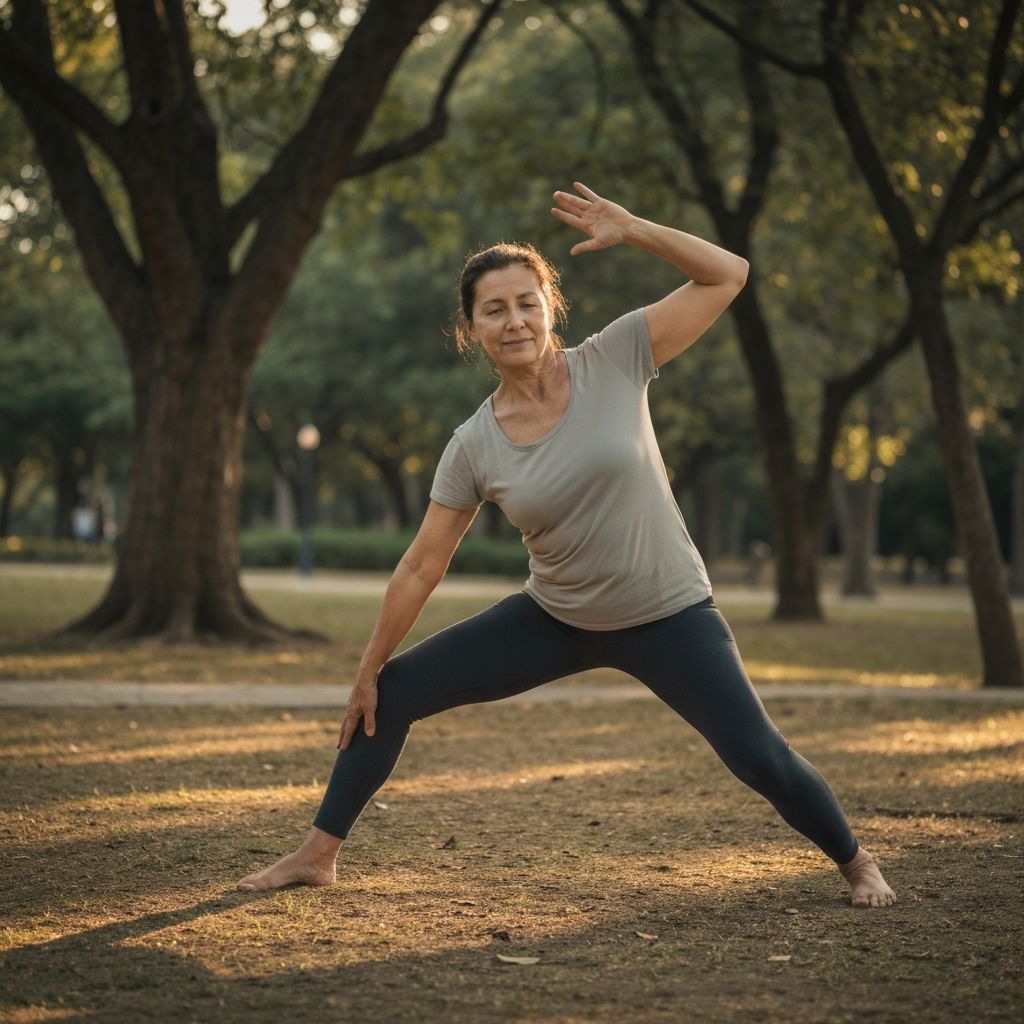 Person engaging in gentle physical movement