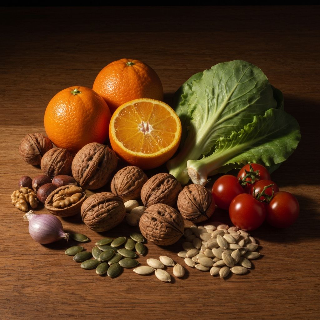 Arrangement of healthy whole foods